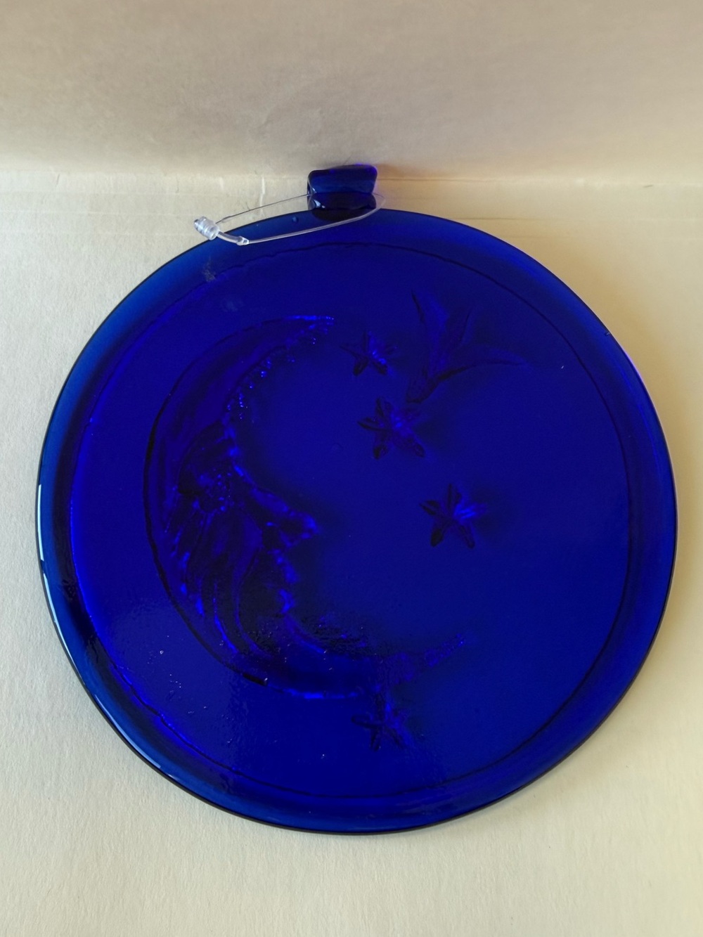 Cobalt Glass Blue Moon & Stars Celestial Large 6” Sun Catcher. - Picture 7 of 13
